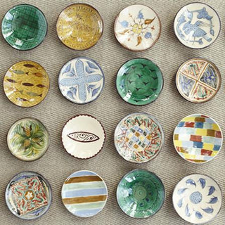 Small Ceramic Dipping Bowl - Blue Flower - Uzbekistan